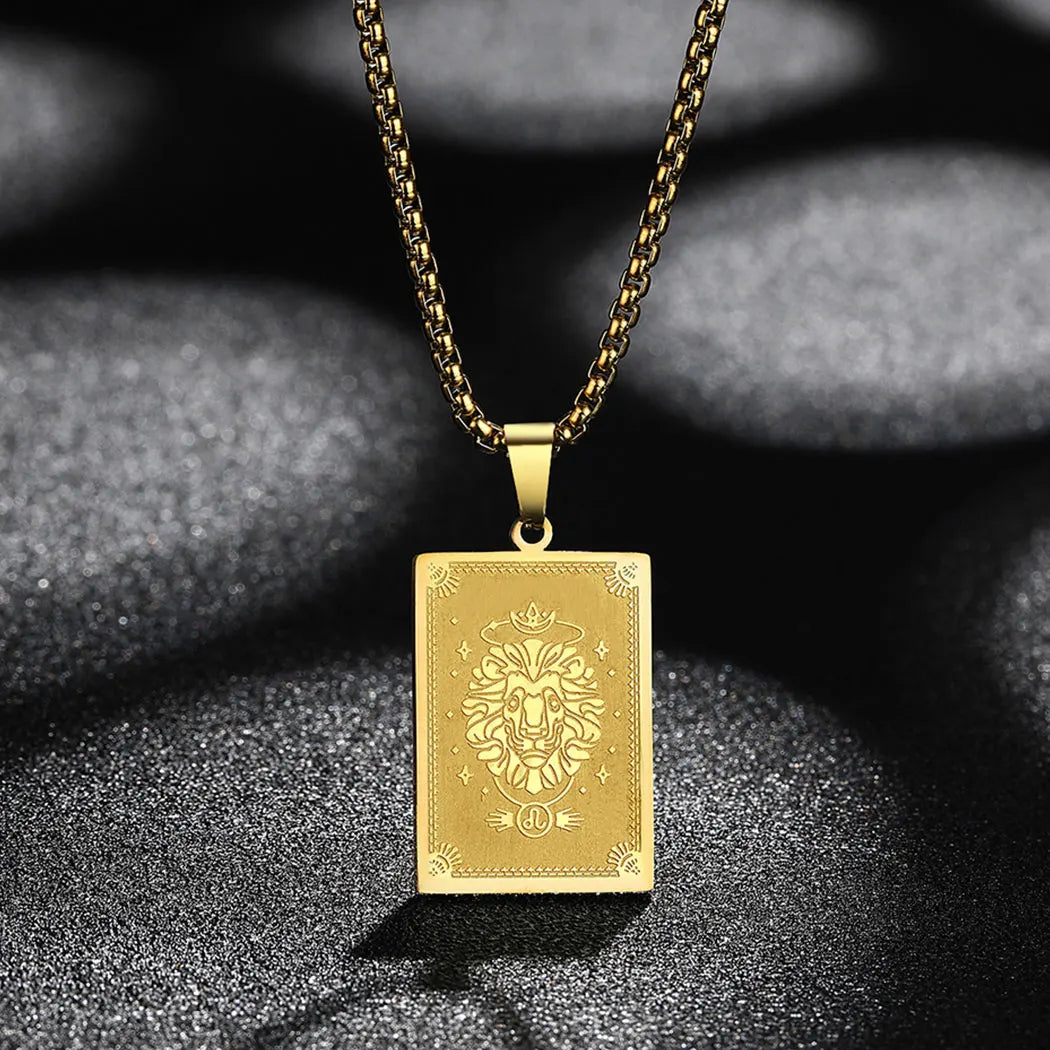 Zodiac Sign Capricorn Pendant Necklace for Women Men 12 Constellation Jewelry Choker Charm Chain Birthday Gift Female Collar
