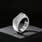 Polished Signet Spinner Fidget Ring for Men — Stainless Steel