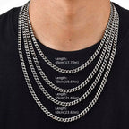 Vintage Cuban Chain Necklace for Men Women,3/5/7mm Stainless Steel Curb Link Chain Chokers,Casual Basic Punk Jewelry