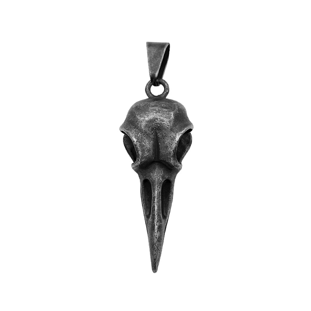Crow Skull Pendant Necklace — Stainless Steel