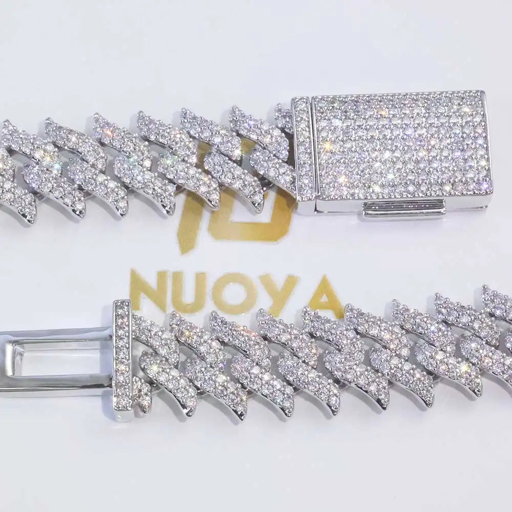 Iced Out Spiked Chain Necklace Stainless Steel