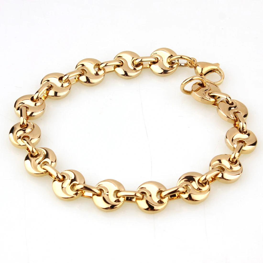 Coffee Bean Chain Necklace 10mm — Gold