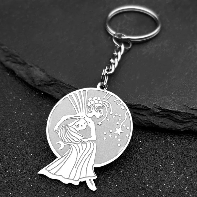 Star Key Silver Pendant Magic Wicca Fairy Moon