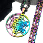 Yoga Hindu Buddhism 7 Chakra Stainless Steel Necklace Sacred Geometry Angel Seal Metatron Symbol Necklace Jewelry