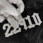 Gold Iced Out Letter Pendant 18K Old English