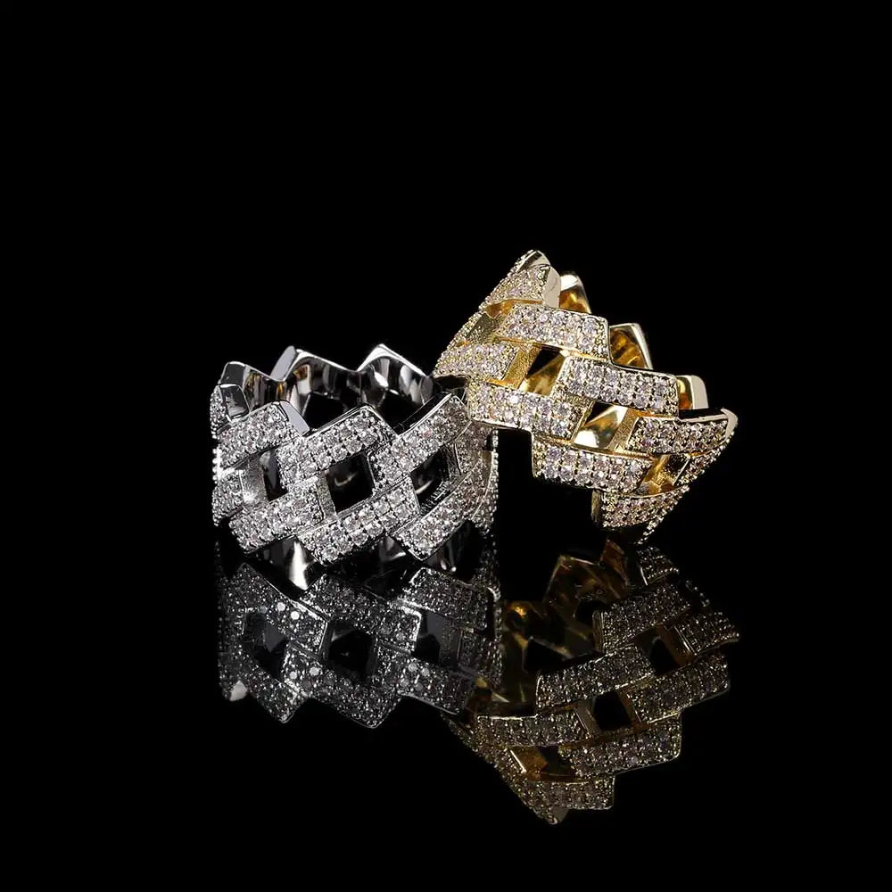 Iced Out Cuban Ring Stainless Steel 14MM