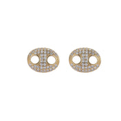 Iced Out Pig Nose Stud Earrings Stainless Steel