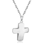 Simple Cross Necklace For Women Men Stainless Steel Chains Religion Cross Pendants Prayer Gifts with 50cm Chain