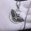 Silver Eagle Pendant Necklace Box Chain Stainless