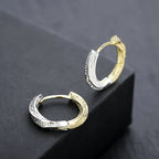 Gothic Embossed Scroll Click Hoop Earrings — Stainless Steel