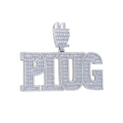 Two-Tone Iced Out CZ Letter Cross Pendant Necklace
