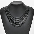 HIYEE 3mm/4mm/5mm/6mm/7mm/8mm Black Color Stainless Steel Cuban Link Chains Classic Men Boy Curb Chunky Necklace 14 to 30 Inches