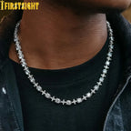 New Cross Pendant Tennis Star Link Chain Necklace for Men Women Iced Out Silver Color Cubic Zirconia Charm Hip Hop Jewelry