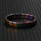 Hematite Therapy Stretch Bracelet — Mixed Metal
