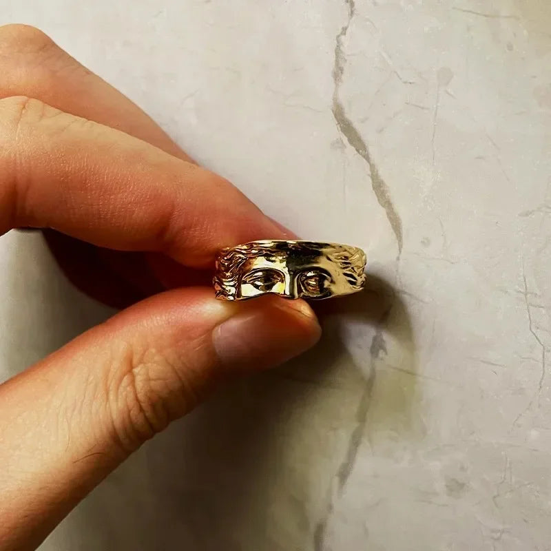 Greek Mythology Retro Gothic Art Open Ring — Adjustable