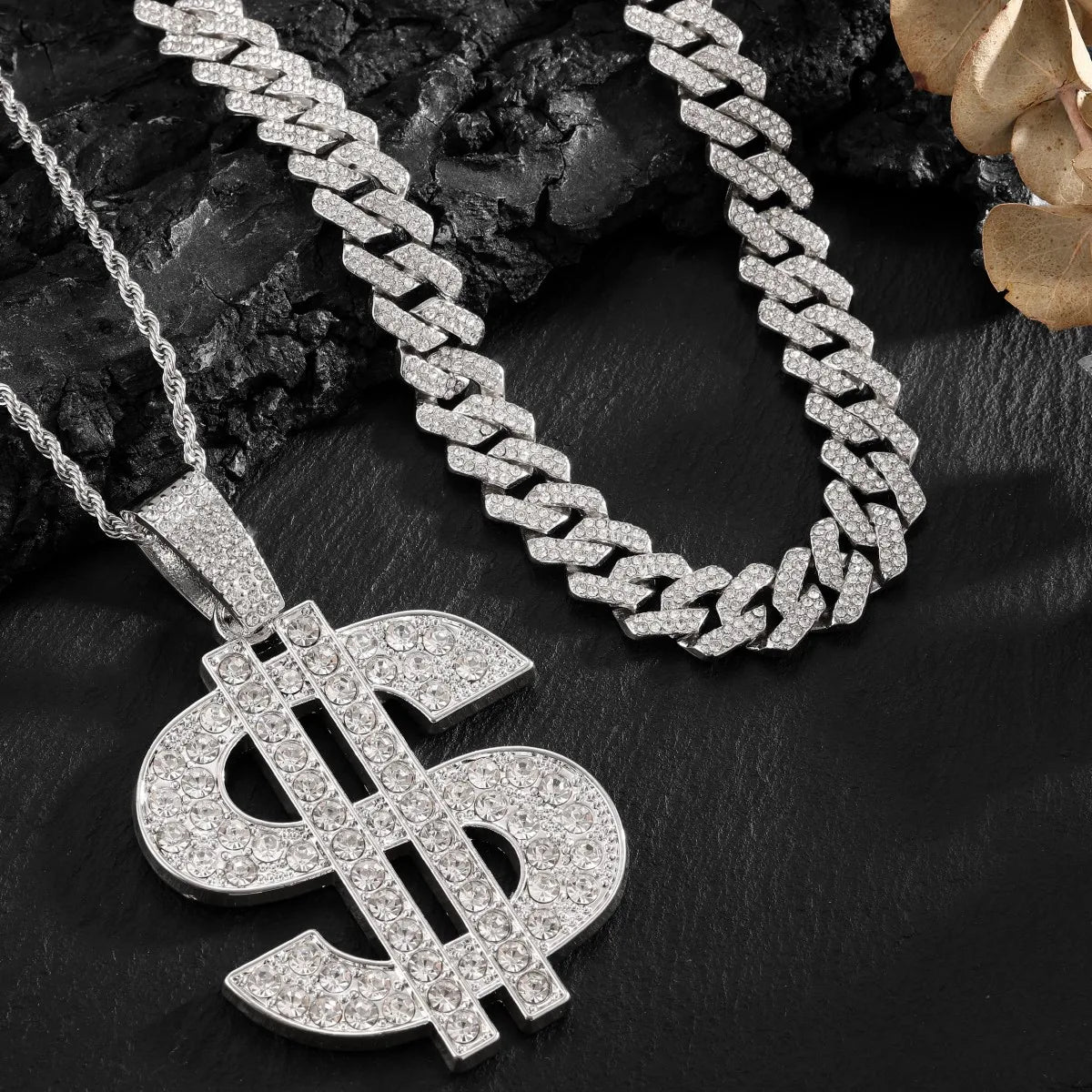 Hip Hop Fashion Accessories From Europe And America HIPHOP Dollar Shaped Pendant Necklace Hip-hop Men's Necklace Pendant