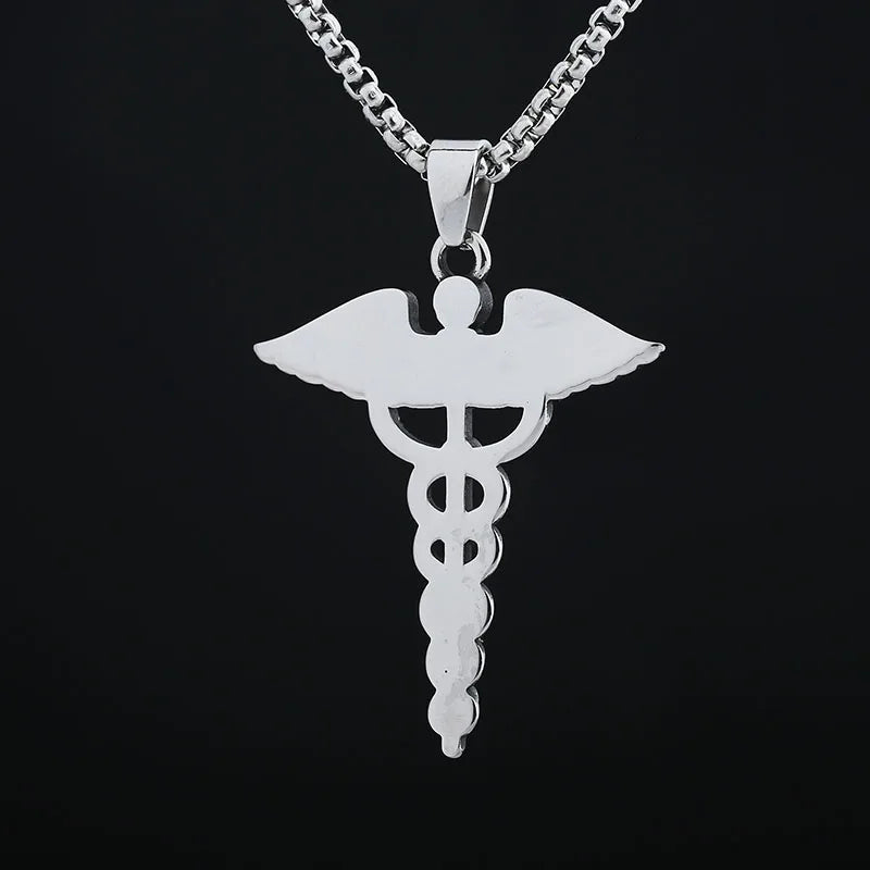 Good Polished 2024 New 316L Stainless Steel Feather With Zircon Pendant Necklace For Men Fashion Casual  Jewelry Couple Gift