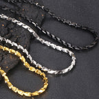 Men's Hip Hop Solid Chain Set 316L Stainless Steel Rope Necklace & Bracelet Man Punk Gothic Male Jewelry Accessories