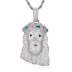 Rose Gold Jesus Head Pendant Iced Out
