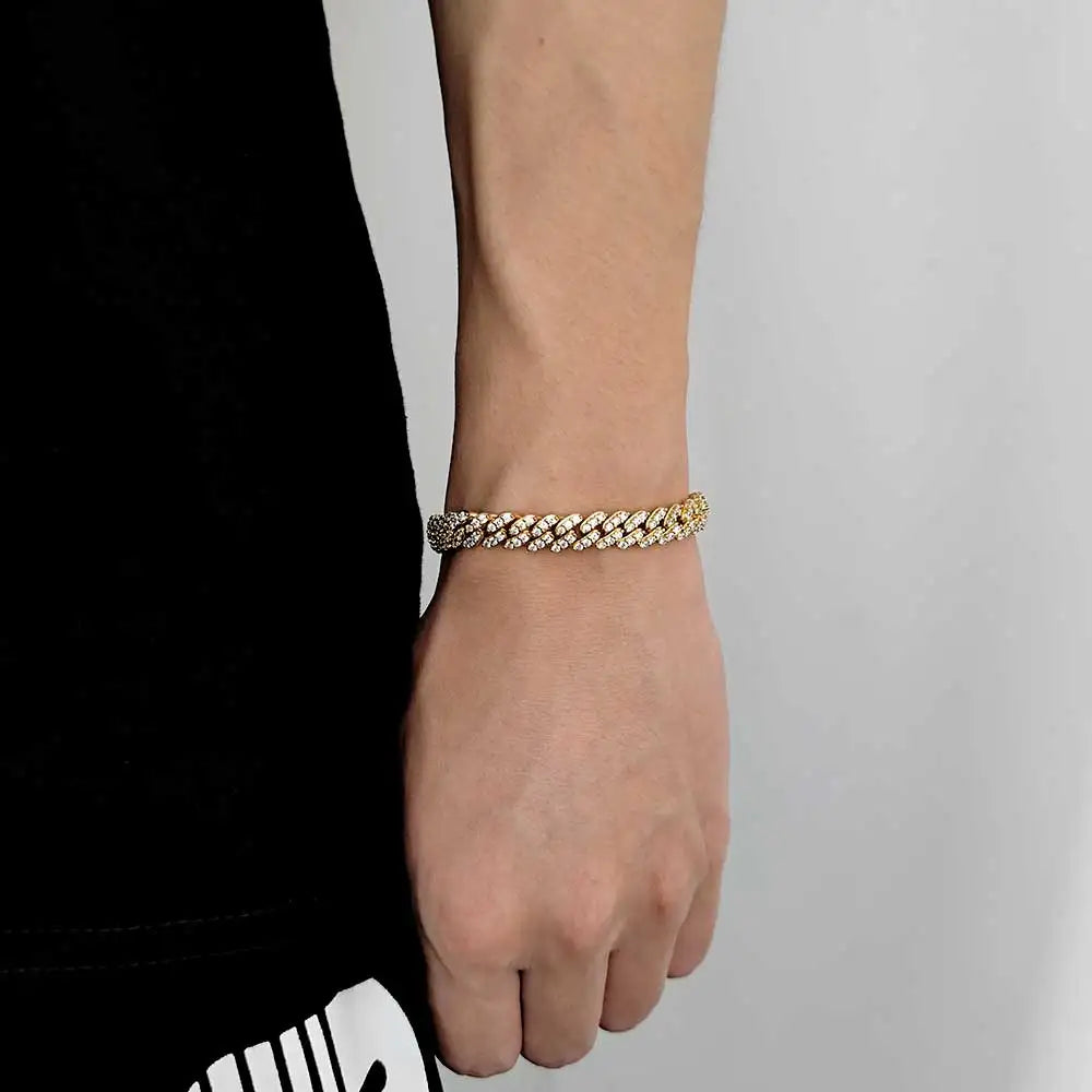 Iced Out Cuban Chain Necklace Stainless Steel 8MM