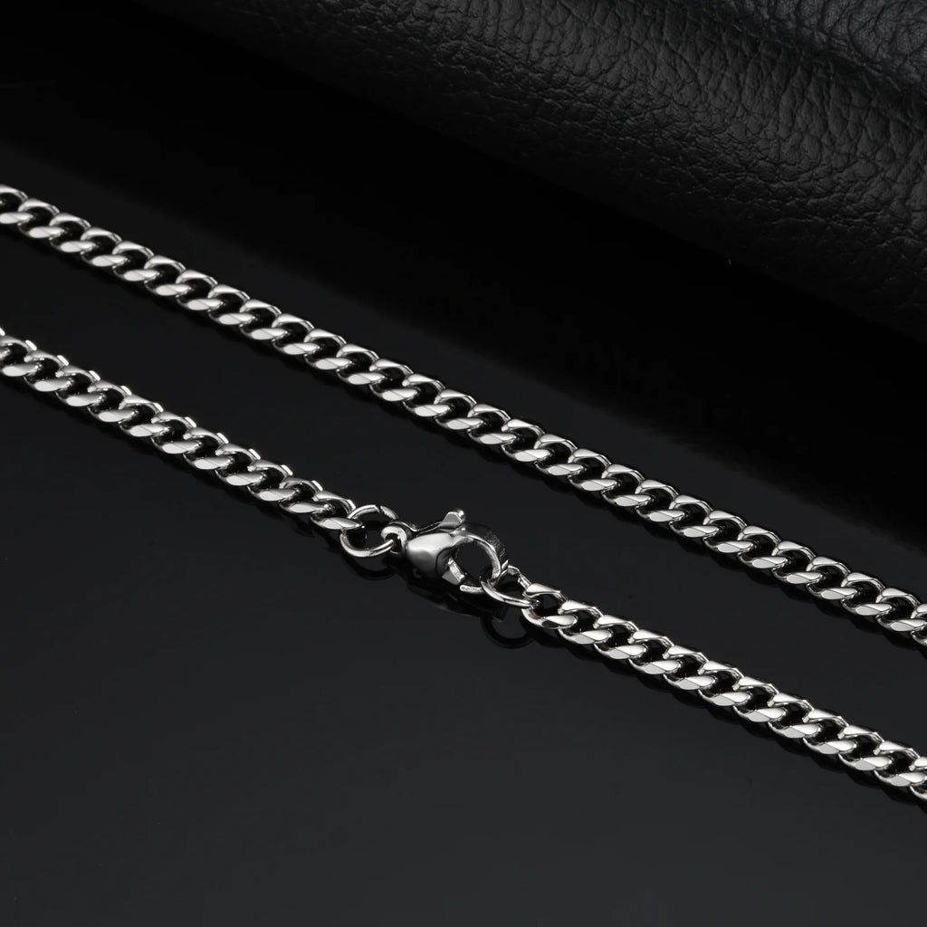 Braided Link Chain Choker Necklace — Stainless Steel