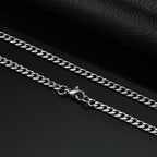 Braided Link Chain Choker Necklace — Stainless Steel