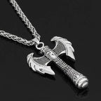 Fashion Axe Pendant Necklace Bronze Silver Axe Viking Pendants Viking Slavic Necklaces Punk Choker Jewelry Wholesale Accessories