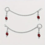 2Pcs Gothic Red Rose Sword Boots Chain Silver Metal Removable Shoe Chain Punk Boots Decorative Accessories Decoration