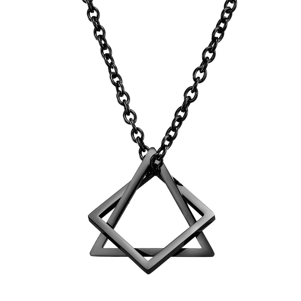 Geometric Statement Pendant Necklace Silver