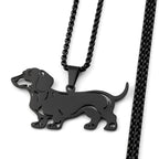 Doxie Sausage Dog Pendant Necklace For Women Men Stainless Steel Dachshund Long Doggie Low Rider Lovely Necklace Jewelry Gift