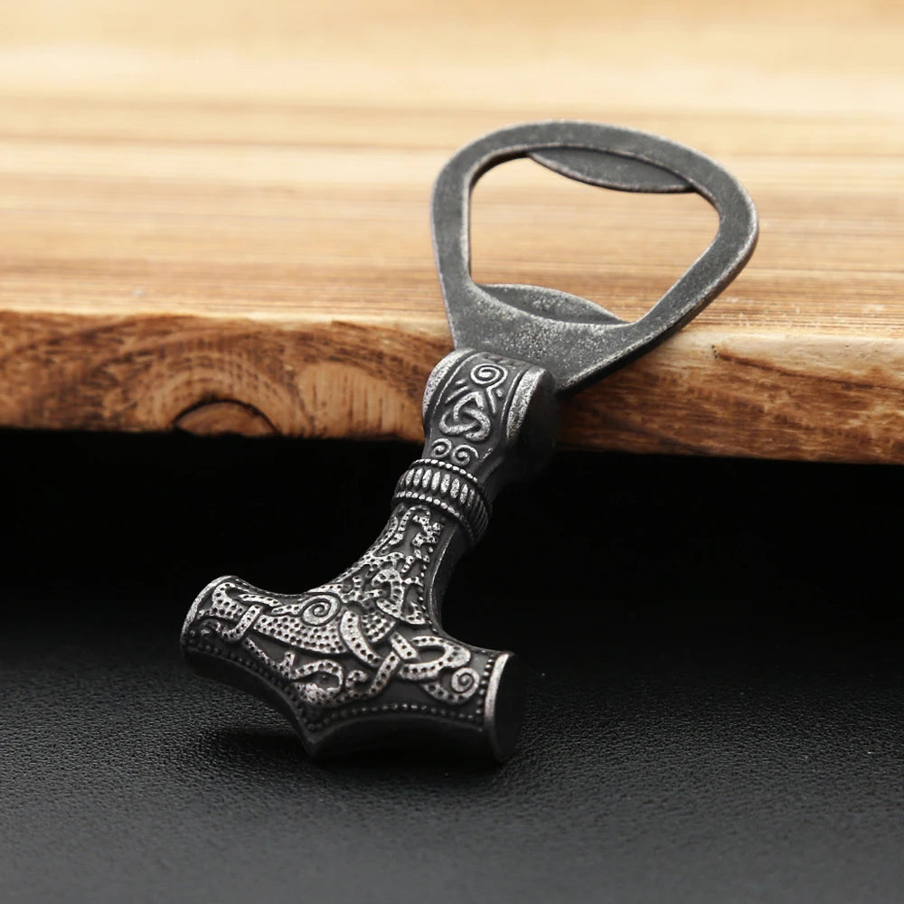 Thor Hammer Bottle Opener — Black Stainless