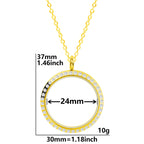 Round Pendant Necklace Locket Charm Stainless Steel Necklaces For Women Men Jewelry Chain Around Neck Necklace Decoration Gifts