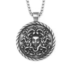 Snake Medusa Pendant Necklace Stainless Steel