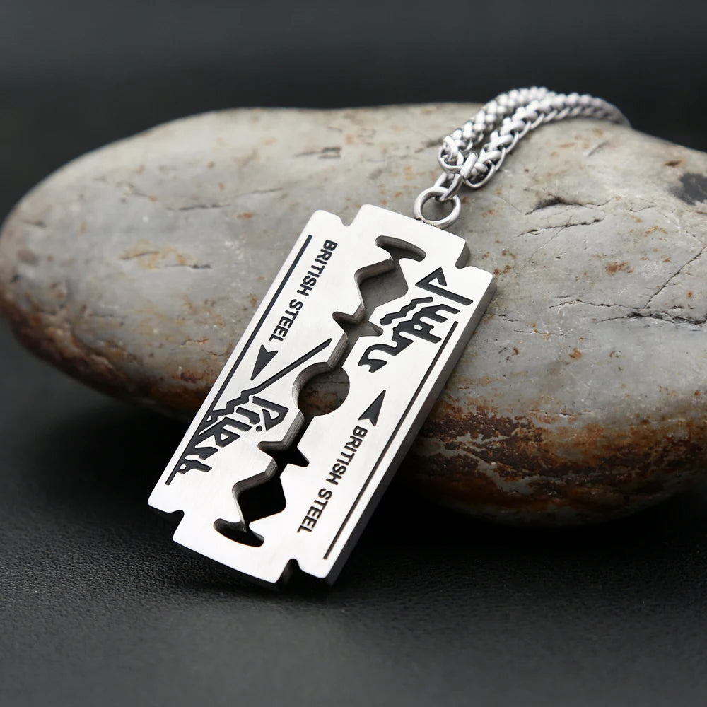 Steel Pendant Punk Music Band Judas Priest Razor