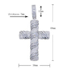 14K White Gold Lab Diamond Cross Pendant Party Wedding Pendants Necklace for Women Men Anniversary Jewelry Gift