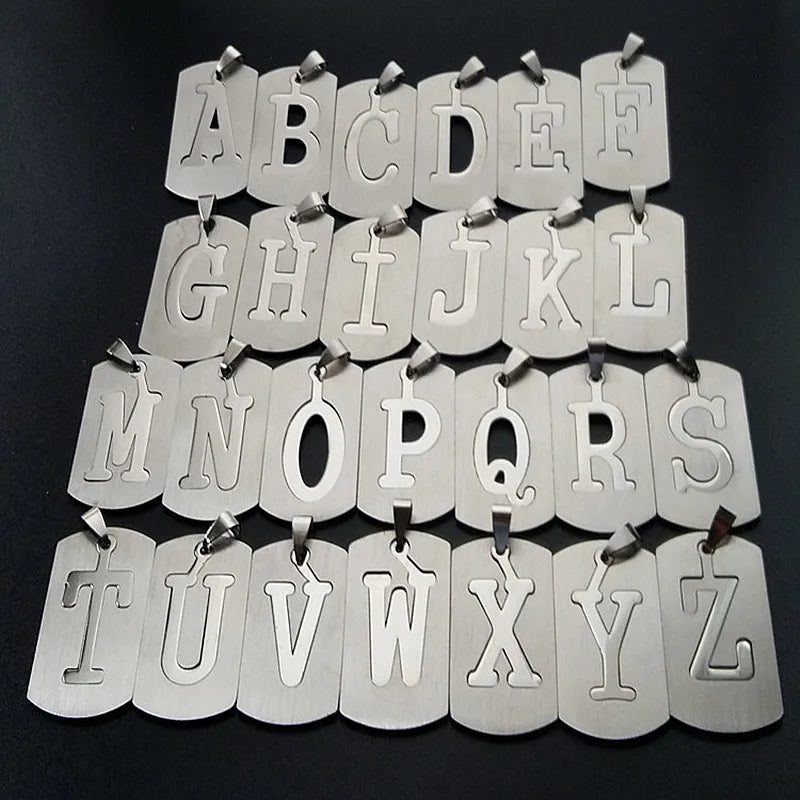 Steel Pendant 316L Initials Letter Name