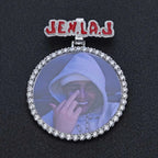 Gold Statement Photo Pendant Necklace 18K