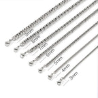 Punk Style Double Woven Six Sided Cuban Chain Stainless Steel Necklace Basic Hip Hop Men's Necklace Fashion Jewelry Accessories