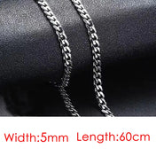 Silver Cuban Chain Necklace Stainless Steel 3/5MM