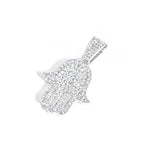 Men's Women Hip Hop Hamsa Hand Pendants Necklaces With 4mm Crystal Tennis Chain Punk  Rapper Jewelry Hiphop Style Couple Gifts