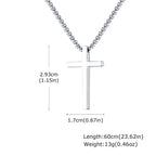 Vnox 60cm Box Chain Cross Pendant Necklaces for Men, Simple Plain Black Silver Gold Color Stainless Steel Thick Cross Collars