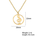 Music Necklace Treble Clef Note Chain Musical Symbol Staff Notation Gift For Woman Men Stainless Steel Pendant Jewelry