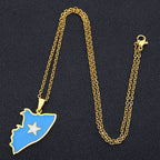 Somali Enamel Pendant Necklace — Stainless Steel