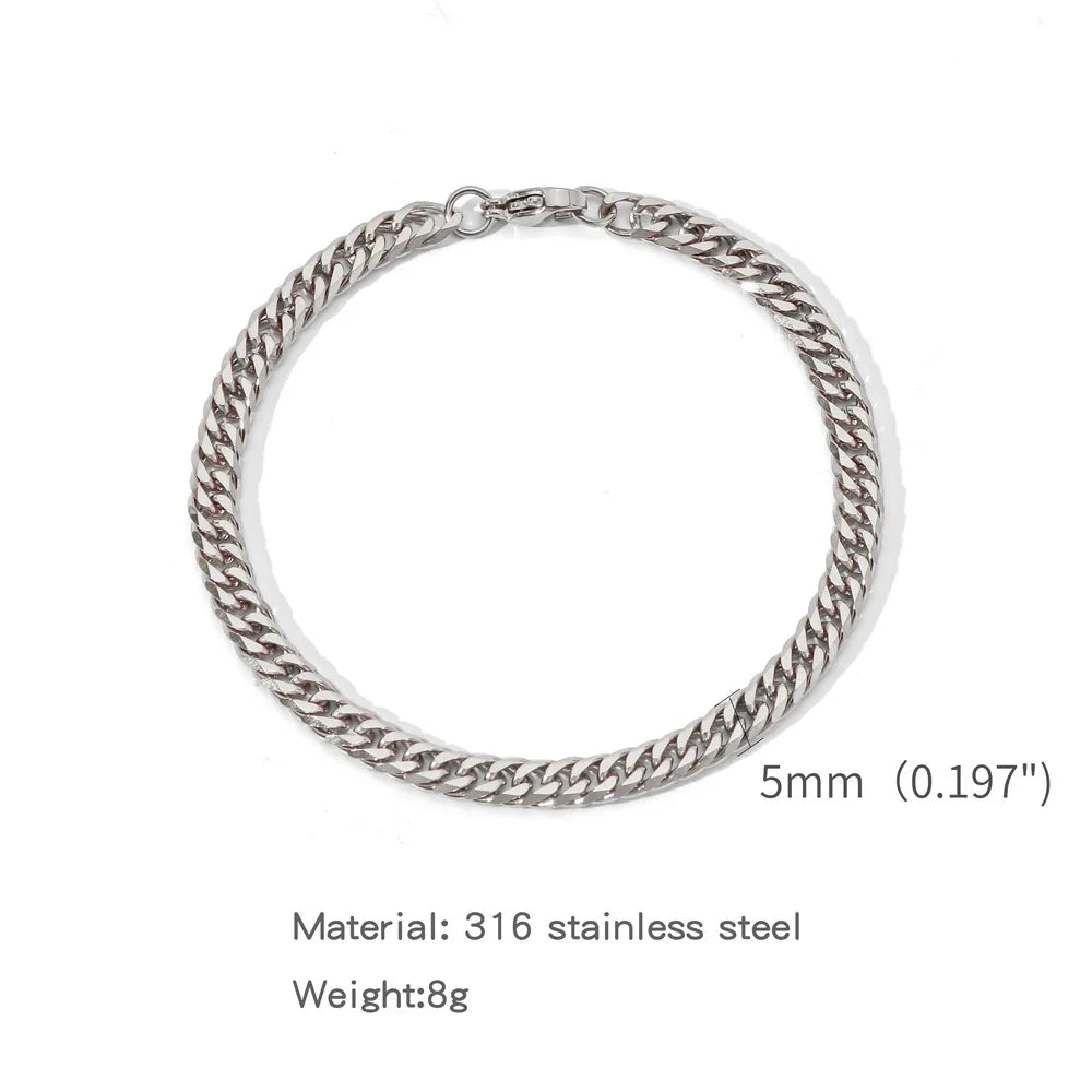Square Ball Chain Bracelet — Stainless Steel
