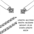 Men's Domineering Stainless Steel Raven Thor's Hammer Pendant Necklace Retro Viking Fashion Jewelry Necklace