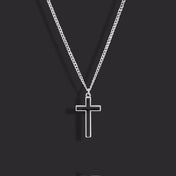 Minimalist Cross Black Pendant Japanese Korean