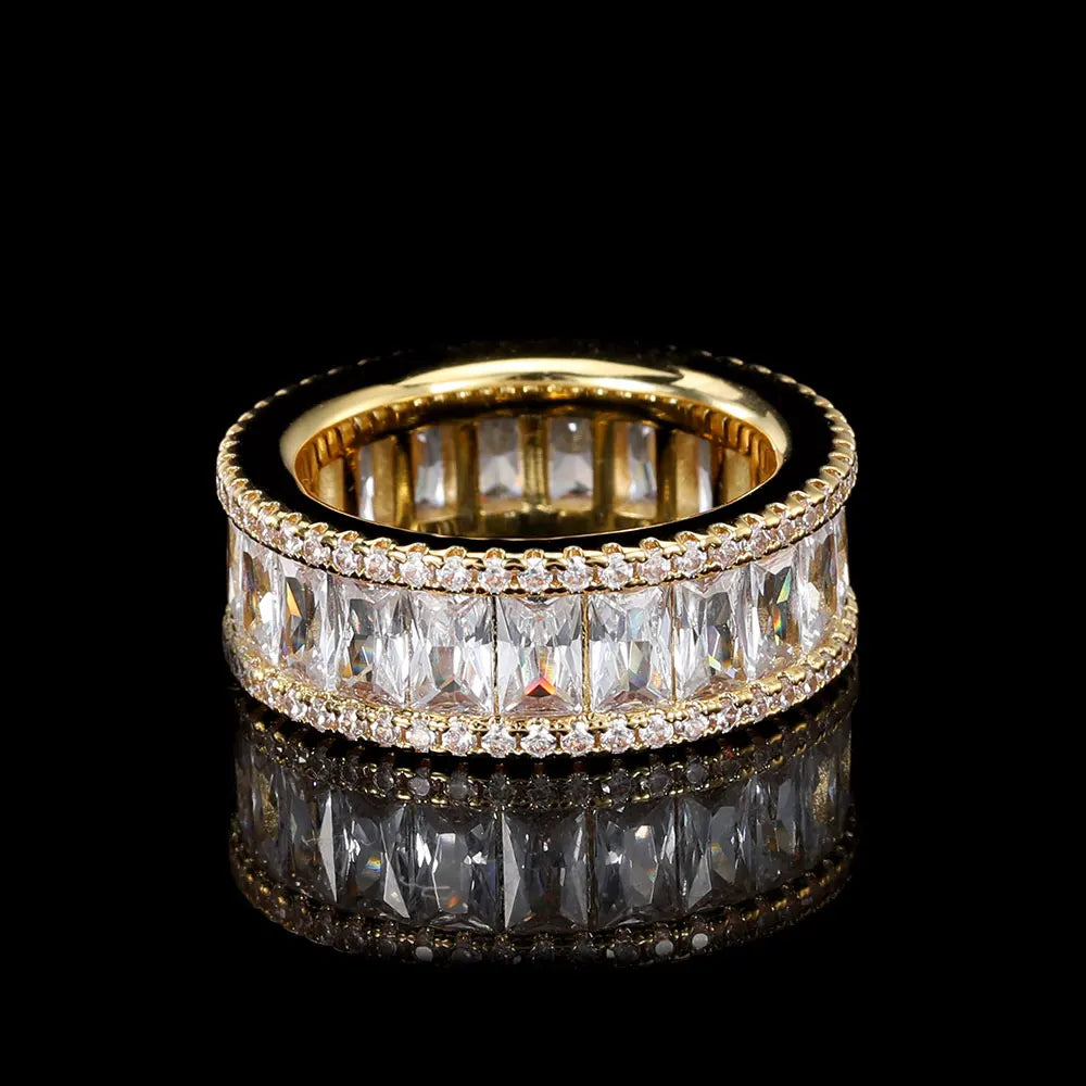 Iced Out Ring Stainless Steel 8MM CZ