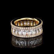 Iced Out CZ Band Ring 8MM Wide — Stainless Steel