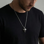 Skull Headphone Pendant Necklace Stainless Steel