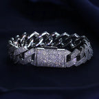 Rose Gold Cuban Bracelet Iced Out 15MM 4-Row